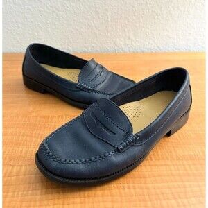 Weejuns G.H.Bass Leather Penny Loafer Slip On Blue Work City School Women's 7.5
